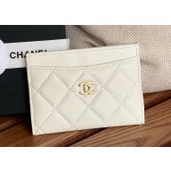 Chanel Classic Card Holder AP0213 in Grained Calfskin White