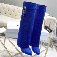 Givenchy Heel 8.5cm Shark Lock boots Blue with strass 2023