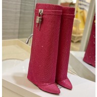 Givenchy Heel 8.5cm Shark Lock boots Red with strass 2023