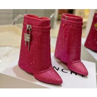 Givenchy Heel 8.5cm Shark Lock ankle boots Red with strass 2023