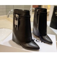 Givenchy Heel 8.5cm Shark Lock ankle boots in smooth calfskin leather Black 2023