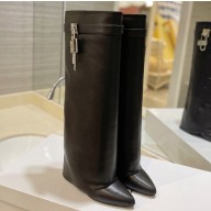 Givenchy Heel 8.5cm Shark Lock boots in smooth calfskin leather Black 2023