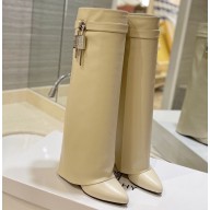Givenchy Heel 8.5cm Shark Lock boots in smooth calfskin leather Beige 2023