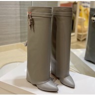 Givenchy Heel 8.5cm Shark Lock boots in smooth calfskin leather Gray 2023