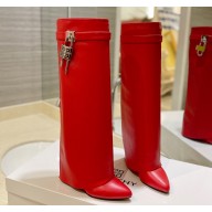 Givenchy Heel 8.5cm Shark Lock boots in smooth calfskin leather Red 2023