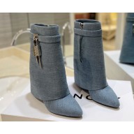 Givenchy Heel 8.5cm Shark Lock ankle boots in washed denim Blue 2023