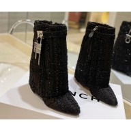Givenchy Heel 8.5cm Shark Lock ankle boots in Tweed Black 2023