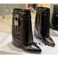 Givenchy Heel 8.5cm Shark Lock ankle boots in metallized leather Black 2023