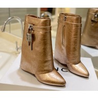 Givenchy Heel 8.5cm Shark Lock ankle boots in metallized leather Gold 2023