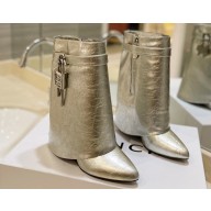 Givenchy Heel 8.5cm Shark Lock ankle boots in metallized leather Silver 2023