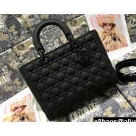 Dior Large Lady Dior Bag in Black Ultramatte Cannage Calfskin