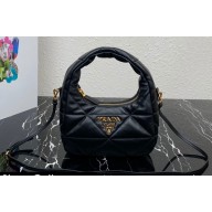 Prada padded nappa leather mini-bag with topstitching 1BA384 Black 2023