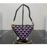 Prada Symbole leather and fabric mini bag 1BC176 Black/Purple 2023