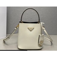 Prada Panier leather mini-bag 1BA373 White 2023