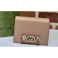 Gucci Wallet with Interlocking G python bow 746059 Nude