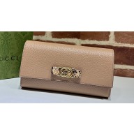 Gucci Wallet with Interlocking G python bow 750461 Nude