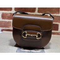 Gucci Horsebit 1955 mini rounded bag 760191 Leather Coffee