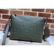 Gucci Jumbo GG leather medium messenger bag 696009 Green