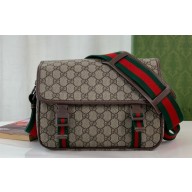 Gucci GG messenger bag 760123 Beige and ebony GG Supreme