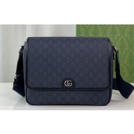 Gucci Ophidia medium messenger bag 761741 Blue and ebony GG Supreme
