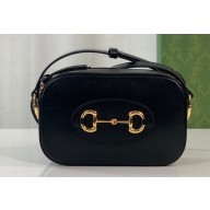 Gucci Horsebit 1955 small shoulder bag 760196 in Leather Black