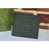 Gucci Jumbo GG leather coin wallet 739479 Green