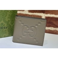 Gucci Jumbo GG leather coin wallet 739479 Gray