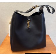 Saint Laurent large le 5 à 7 supple Bag in smooth leather 753837 Black