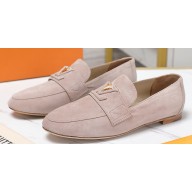 Louis Vuitton Suede calf leather LV Capri Loafers Beige 2023
