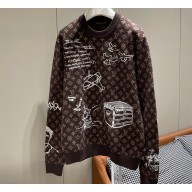 Louis Vuitton Monogram Embroidered Wool Crewneck 1ABXYW 2023