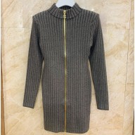 Balmain Lurex knit zip dress 2023