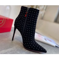 Christian Louboutin 10cm Low boots Suede leather CL07 Studs Black 2023