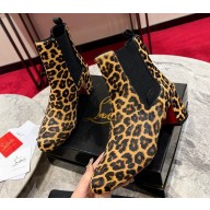Christian Louboutin Heel 5.5cm Turelastic Low boots Calf leather Pony Kitty print Brown 2023