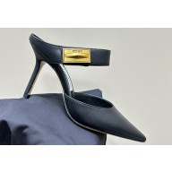 Jimmy Choo Heel 6.5cm/8.5cm Nell Mules in Calf Leather Black 2023