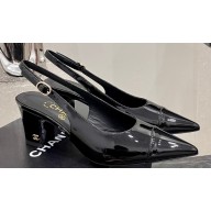 Chanel Patent Calfskin Slingbacks G45251 Black 2023