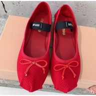 Miu Miu Corduroy ballerinas with bow 5F794D Red 2023