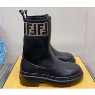 Fendi Domino Black leather biker boots 03 2023