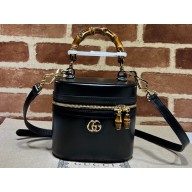 Gucci Mini bamboo shoulder bag 760200 leather Black 2023