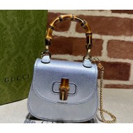 Gucci Bamboo 1947 super mini bag 760246 leather Silver 2023