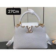 Louis Vuitton Taurillon leather Capucines BB Flower Crown Bag M23331 Crème Nacre 2023