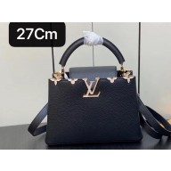 Louis Vuitton Taurillon leather Capucines BB Flower Crown Bag M23263 Black 2023