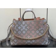 Louis Vuitton Mahina perforated calfskin leather Bella Tote Bag M23395 Flight Mode Gray 2023