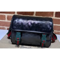 Gucci GG Crystal canvas messenger bag 760123 Black 2023