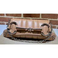 Gucci Horsebit Chain medium shoulder bag 764255 quilted leather Beige