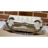 Gucci Horsebit Chain medium shoulder bag 764255 quilted leather White