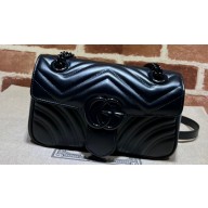 Gucci GG Marmont mini shoulder bag 446744 Black brass hardware 2024