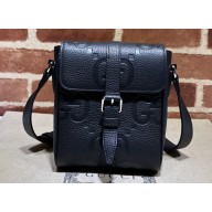 Gucci Jumbo GG small messenger bag 760235 leather Black 2023