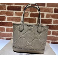 Gucci Jumbo GG small tote bag 726762 leather Gray 2023