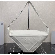 Prada Large leather Triangle bag 2VY007 White 2023