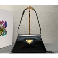 Prada Medium brushed leather handbag 1BD343 Black 2023